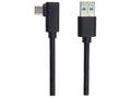 PremiumCord Kabel USB typ C, M zahnutý konektor 90