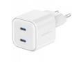 SWISSTEN SÍŤOVÝ ADAPTÉR GaN 2x USB-C 20W POWER DEL