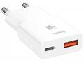 Swissten tenký síťový adaptér GaN USB-C + USB-A 30