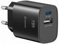 Swissten Síťový Adaptér Edge GaN 1x USB-C PD 45W +