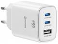 Swissten Síťový Adaptér Edge GaN 2x USB-C PD 65W +