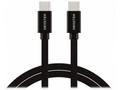 Swissten Datový Kabel Textile USB-C, USB-C 3m Čern