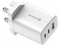 Swissten Síťový Adaptér Edge GaN 2x USB-C PD 65W +