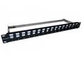 XtendLan Patch panel 19", 16 portů, Cat6a, stíněný