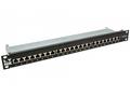 LYNX Patch panel 19", 24 portů CAT6A stíněný - čer