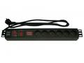 XtendLan 19" rozvodný panel 6x 230V, ČSN, vypínač,