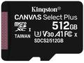 KINGSTON Canvas Select Plus 512GB microSD, UHS-I, 