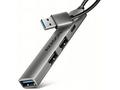 AXAGON multi USB-A hub ALU STRIP, HUE-STA, 1xUSB-C