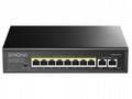 STRONG switch SW8010POE+, 8x port Gigabit POE+, 2x