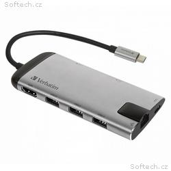 VERBATIM USB hub MULTIPORT USB-C, 3x USB 3.0, HDMI