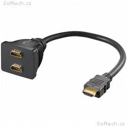 PremiumCord rozdvojka HDMI M - 2x F konektory, 30c