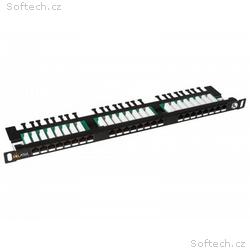 Solarix 19" Patch panel 24xRJ45 CAT5E UTP s vyvaz.