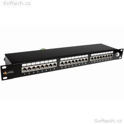 Solarix Patch panel 24 x RJ45 CAT6 STP černý 1U
