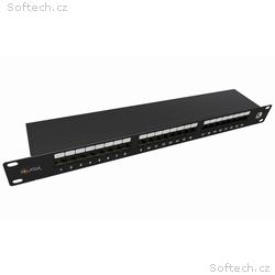 Solarix Patch panel 24 x RJ45 CAT5E STP černý 1U S