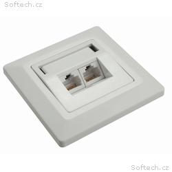 Solarix zásuvka CAT6 UTP 2 x RJ45 pod omítku bílá 