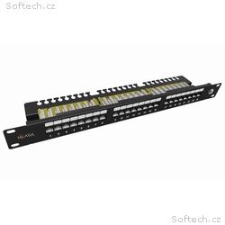 Solarix Patch panel 24x RJ-45 Cat6 UTP s vyvazovac