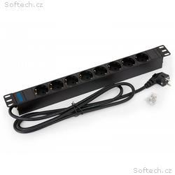Triton 19",8xDE zásuvka, 3x1.5mm 2m kabel CZ-DE, R