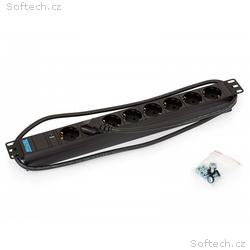 Triton 19",8xDE zásuvka, kontrolka, 3x1.5mm 2m kab