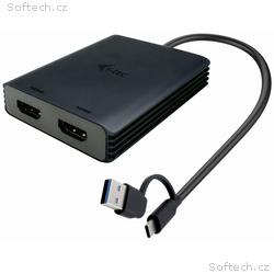 i-tec USB-A, USB-C Dual 4K HDMI video adaptér