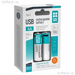 Colorway nabíjecí baterie AA 2200mAh, USB-C, 1.5V,