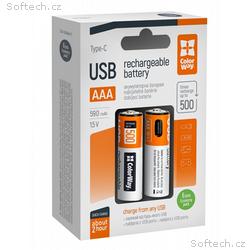 Colorway nabíjecí baterie AAA 590mAh, USB-C, 1.5V,