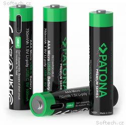 PATONA nabíjecí baterie AAA, LR03 Li-Pol 500mAh 1,