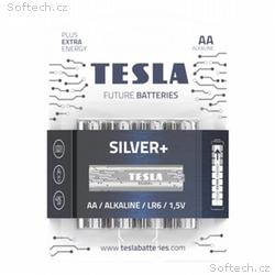 TESLA SILVER+ alkalická baterie AA (LR06, tužková,