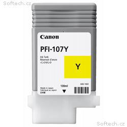 Canon inkoustová náplň PFI-107y, žlutá, 130ml