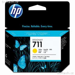 HP inkoustová kazeta 711 žlutá CZ136A originál 3-p