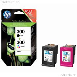 HP 300 Dvojbalení černé, tříbarevné originální ink