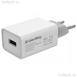COLORWAY 1x USB, síťová nabíječka, 10W, 100V-240V,