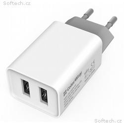 COLORWAY 2x USB, síťová nabíječka, 10W, 100V-240V,