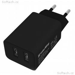 COLORWAY 2x USB, síťová nabíječka, 10W, 100V-240V,