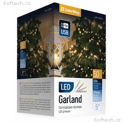 COLORWAY LED řetěz, vnitřní, 50 LED, délka 5m, tep