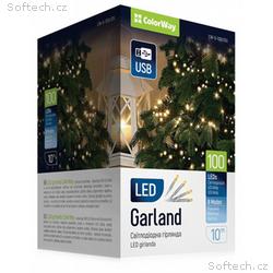 COLORWAY LED řetěz, vnitřní, 100 LED, délka 10m, t