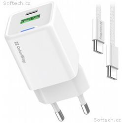 COLORWAY 1x USB-C, síťová nabíječka, GaN, PD, PPS,