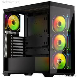 Krux skříň Exo, ATX, 4x120mm RBG fan, 2xUSB 2.0, U