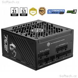 MSI zdroj MPG A1000GS PCIE5, 1000W, ATX3.1, akt. P