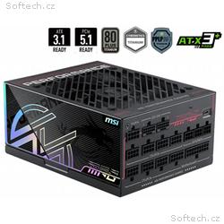 MSI zdroj MPG AI1600TS PCIE5, 1600W, ATX3.1, akt. 