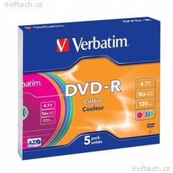 VERBATIM DVD-R AZO 4,7GB, 16x, colour, slim case 5