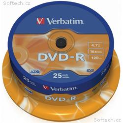 VERBATIM DVD-R 4,7GB, 16x, 25pack, spindle