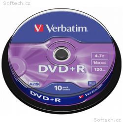VERBATIM DVD+R 4,7GB, 16x, 10pack, spindle