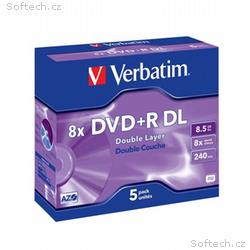 VERBATIM DVD+R DoubleLayer 8,5GB, 8x, Jewel, 5pack