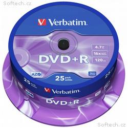 VERBATIM DVD+R 4,7GB, 16x, 25pack, spindle