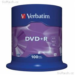 VERBATIM DVD+R 4,7GB, 16x, 100pack, spindle
