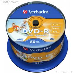 VERBATIM DVD-R 4,7GB, 16x, Injekt printable Non ID