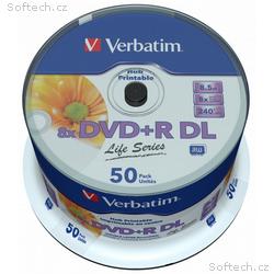 VERBATIM DVD+R DL AZO 8,5GB, 8x, printable, invers