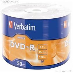 VERBATIM DVD-R DataLife 4,7GB, 16x, 50pack, wrap