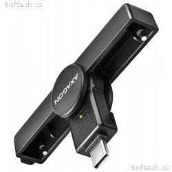 AXAGON kapesní čtečka kontaktních smart karet USB-