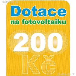 Dotace na fotovoltaiku v hodnotě 200 Kč